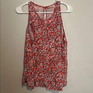 Floral Red Sleeveless Top